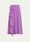Ulla Johnson Mireya Ruffled Merino Wool Maxi Skirt In Orchid