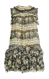 ULLA JOHNSON MIRI RUFFLED SILK MINI DRESS