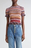 Ulla Johnson Miya Short-sleeve Knit Ruffle Top