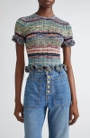 Ulla Johnson Miya Ruffle Space Dye Top