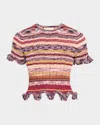 Ulla Johnson Miya Short-sleeve Knit Ruffle Top