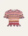 Ulla Johnson Miya Short-sleeve Knit Ruffle Top