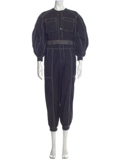 Pre-owned Ulla Johnson Mock Neck Jumpsuit In Blue