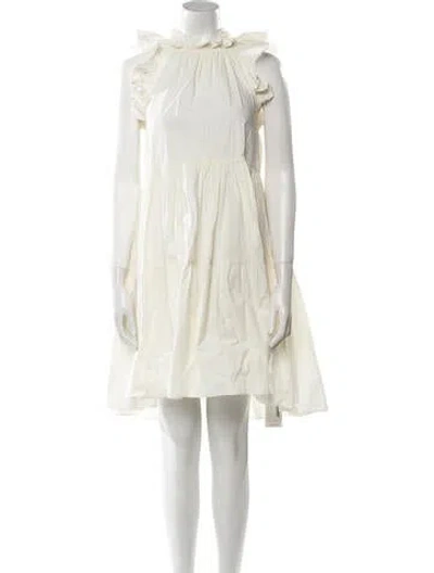 Pre-owned Ulla Johnson Mock Neck Knee-length Dress In Neutral