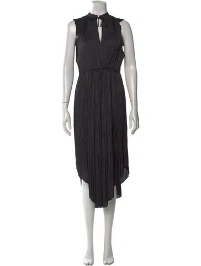 Pre-owned Ulla Johnson Mock Neck Long Dress In Black