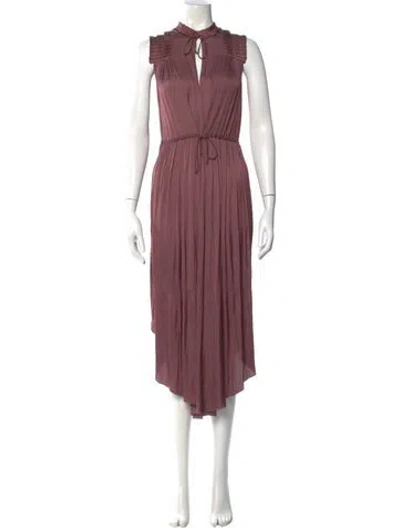 Pre-owned Ulla Johnson Mock Neck Long Dress In Purple