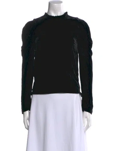 Pre-owned Ulla Johnson Mock Neck Long Sleeve Sweatshirt In Black