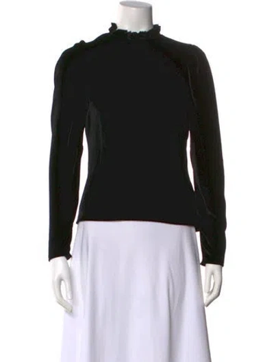 Pre-owned Ulla Johnson Mock Neck Long Sleeve Sweatshirt In Black