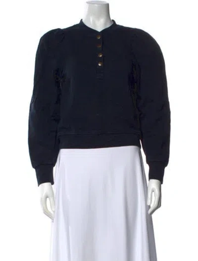 Pre-owned Ulla Johnson Mock Neck Long Sleeve Sweatshirt In Black