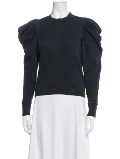 Pre-owned Ulla Johnson Mock Neck Long Sleeve Sweatshirt In Blue