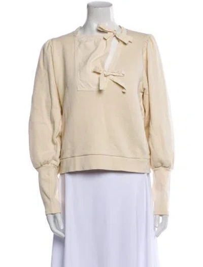 Pre-owned Ulla Johnson Mock Neck Long Sleeve Sweatshirt In Neutrals