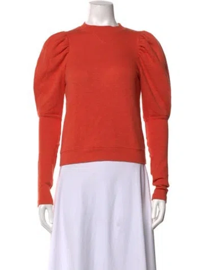 Pre-owned Ulla Johnson Mock Neck Long Sleeve Sweatshirt In Orange