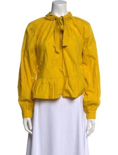Pre-owned Ulla Johnson Mock Neck Long Sleeve Sweatshirt In Yellow