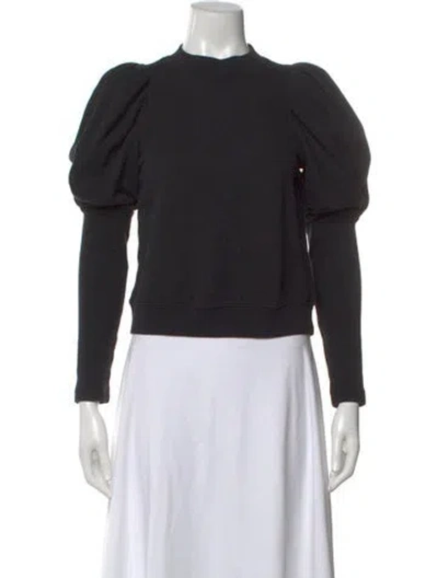 Pre-owned Ulla Johnson Mock Neck Long Sleeve Top In Black