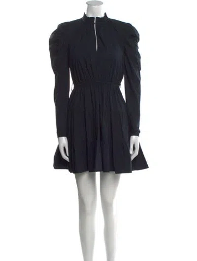 Pre-owned Ulla Johnson Mock Neck Mini Dress In Black