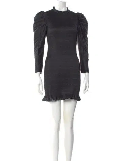 Pre-owned Ulla Johnson Mock Neck Mini Dress In Black