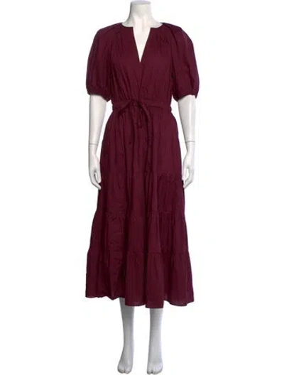 Pre-owned Ulla Johnson Mock Neck Mini Dress In Burgundy