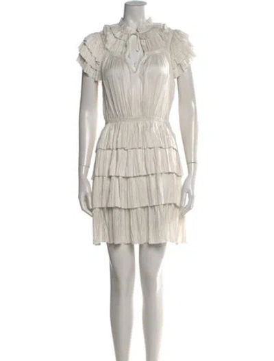 Pre-owned Ulla Johnson Mock Neck Mini Dress In Neutral