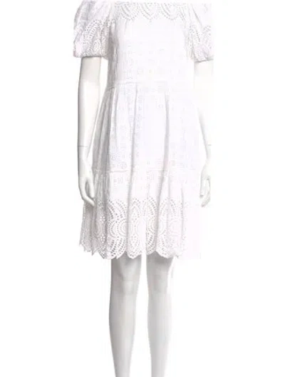 Pre-owned Ulla Johnson Mock Neck Mini Dress In White