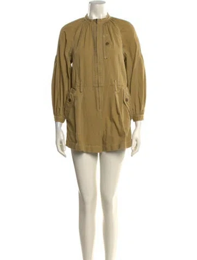 Pre-owned Ulla Johnson Mock Neck Romper In Brown