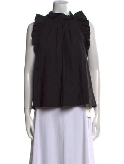 Pre-owned Ulla Johnson Mock Neck Sleeveless Blouse In Black