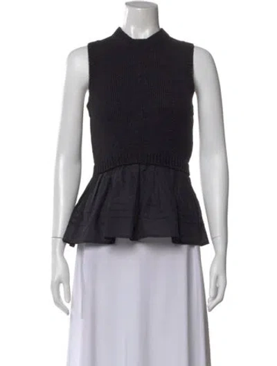 Pre-owned Ulla Johnson Mock Neck Sleeveless Blouse In Black