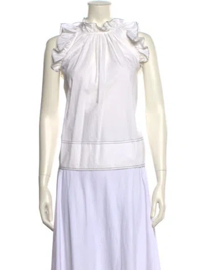 Pre-owned Ulla Johnson Mock Neck Sleeveless Blouse In Neutral
