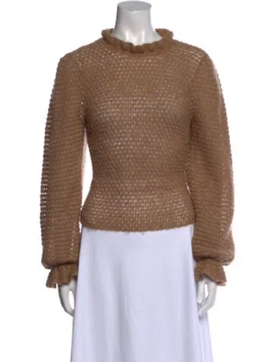 Pre-owned Ulla Johnson Mock Neck Sweater In Neutral