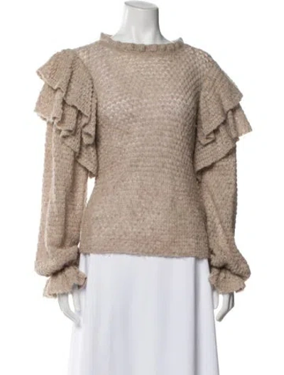 Pre-owned Ulla Johnson Mock Neck Sweater In Neutral