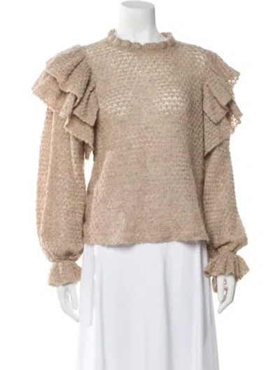 Pre-owned Ulla Johnson Mock Neck Sweater In Neutral