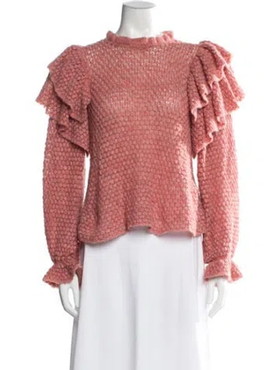 Pre-owned Ulla Johnson Mock Neck Sweater In Pink