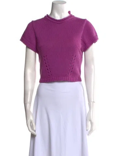 Pre-owned Ulla Johnson Mock Neck Sweater In Purple