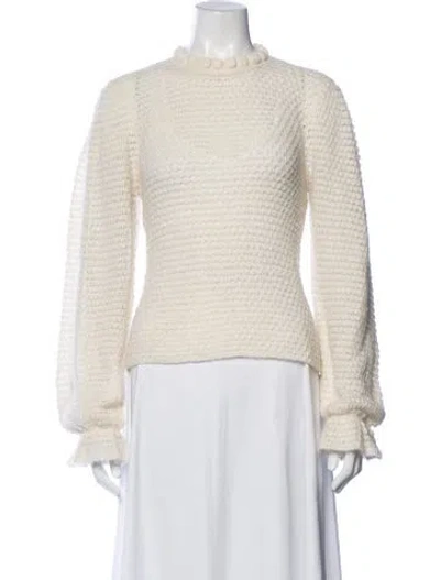 Pre-owned Ulla Johnson Mock Neck Sweater In White