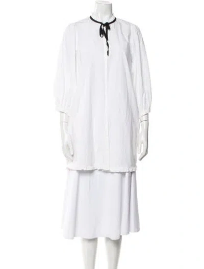 Pre-owned Ulla Johnson Mock Neck Three-quarter Sleeve Tunic In White