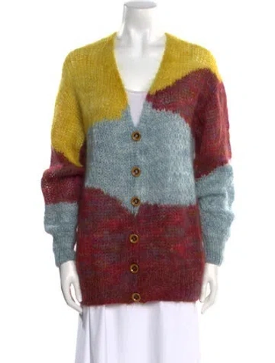 Pre-owned Ulla Johnson Mohair Printed Sweater W/ Tags In Yellow