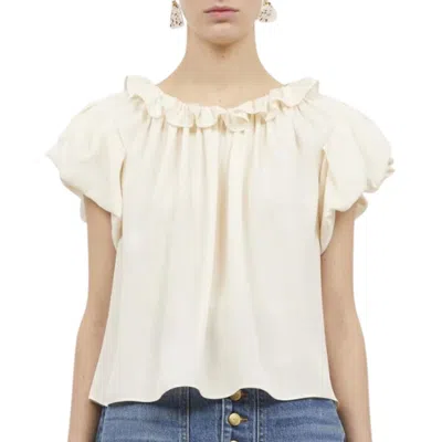 Ulla Johnson Monika Top In Pristine In Beige