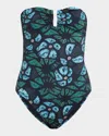 Ulla Johnson Monterey Bandeau One-piece Swimsuit In Urchin
