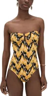 Ulla Johnson Monterey Strapless Maillot One Piece Solara In Yellow