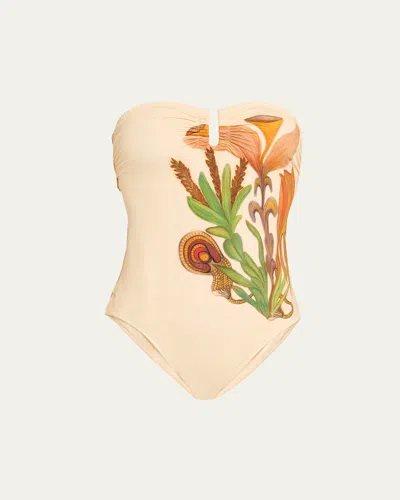 Ulla Johnson Monterey Strapless One-piece Swimsuit In Natural