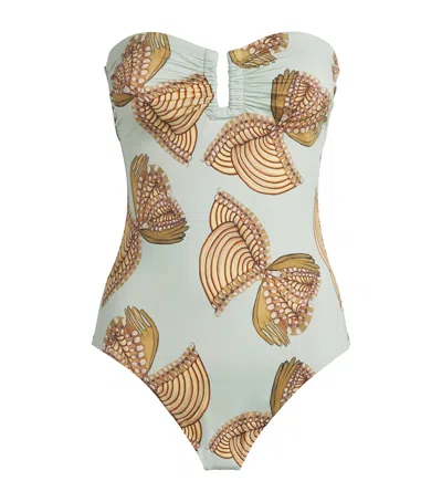 Ulla Johnson Monterey Strapless Swimsuit In Brown