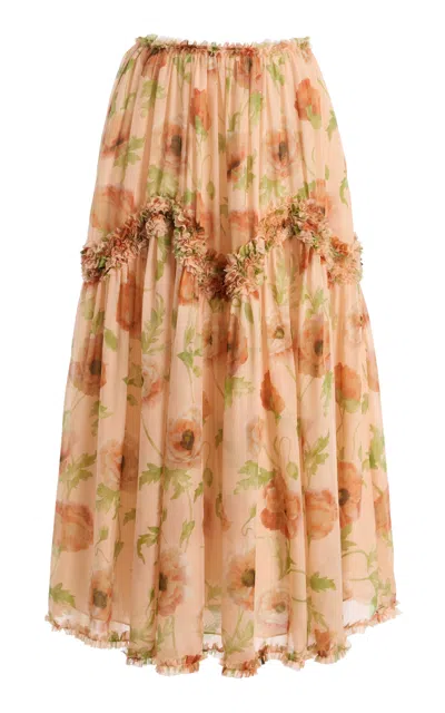 Ulla Johnson Mora Silk Midi Skirt In Multi