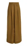 Ulla Johnson Motherwell Mid-rise Recycled-wool Wide-leg Pants In Brown