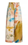 Ulla Johnson Motherwell Printed Cotton-poplin Wide-leg Pants In Multi