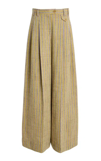 Ulla Johnson Motherwell Striped Cotton-blend Wide-leg Pants In Multi