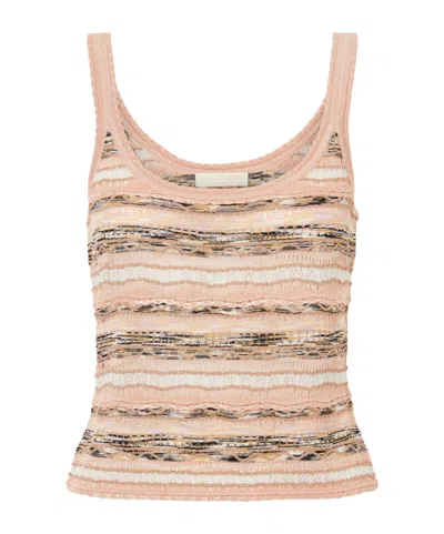 Ulla Johnson Multicolored Striped Knit Camisole In Nude