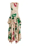 Ulla Johnson Mural Ruffled Cotton Poplin Maxi Dress In Multi
