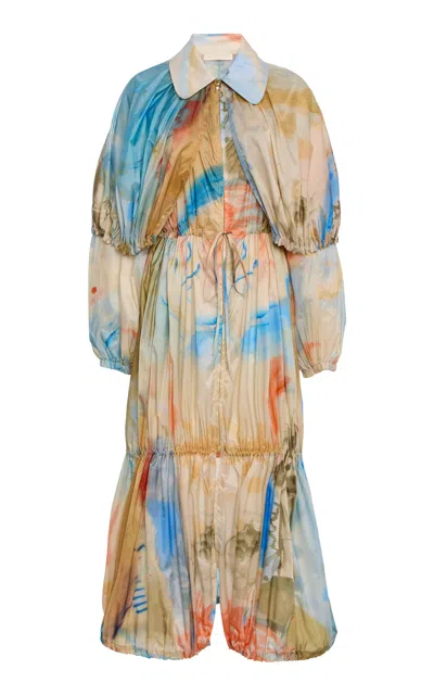 Ulla Johnson Nadia Printed Cape Coat In Multi