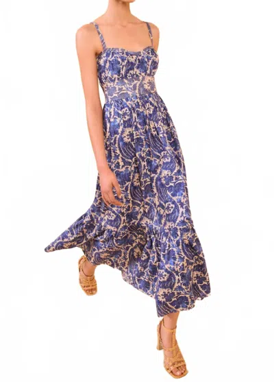 Ulla Johnson Nadine Cami Midi Dress In Ocean In Blue