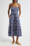 Ulla Johnson Nadine Floral Cotton Blend Sundress In Blue