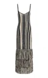 Ulla Johnson Nadine Fringed Knit Maxi Dress In Black